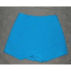 Blue Blush Women’s Skort Blue High Waist Back Zipper Stretch Size M Skirt Shorts